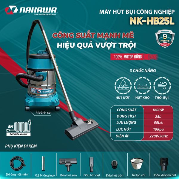 Máy hút bụi công nghiệp NAKAWA NK-HB25L