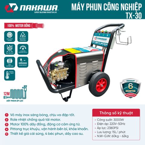 Máy phun áp lực cao công nghiệp Nakawa TX-30