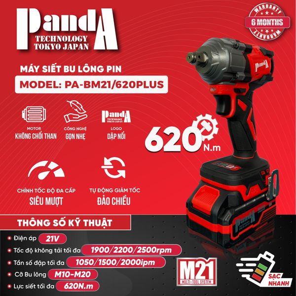 Máy siết bu lông pin PANDA PA-BM21/620PLUS