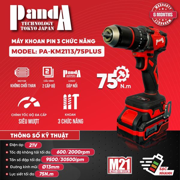 Máy khoan pin 3 chức năng PANDA PA-KM2113/75PLUS