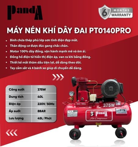 Máy nén khí dây đai PANDA PT0140PRO