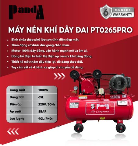 Máy nén khí dây đai PANDA PT0265PRO
