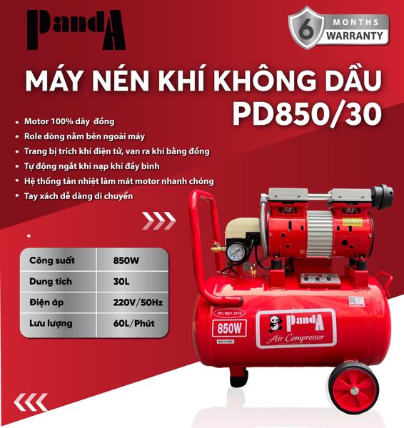 Máy nén khí không dầu PANDA PA850/30