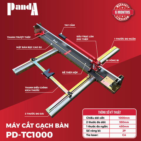 Máy cắt gạch bàn đẩy tay PANDA PD-TC1000