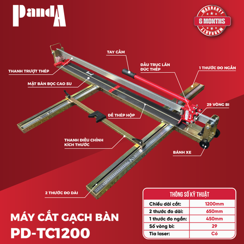 Máy cắt gạch bàn đẩy tay PANDA PD-TC1200