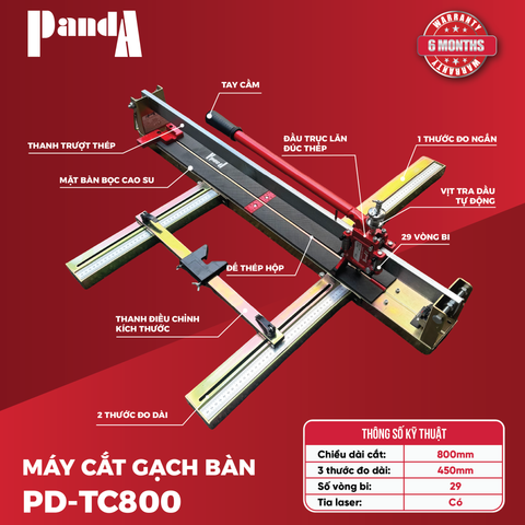 Máy cắt gạch bàn đẩy tay PANDA PD-TC800