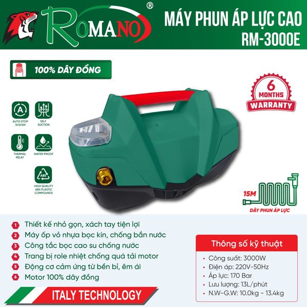 Máy phun áp lực ROMANO RM-3000E