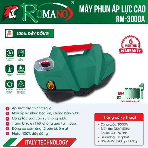 Máy phun áp lực ROMANO RM-3000A