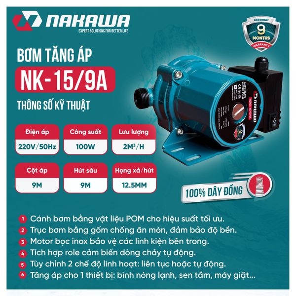 Máy bơm tăng áp NK15/9A