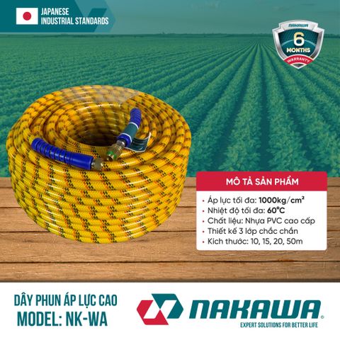 Dây phun áp lực cao NAKAWA NK-WA (các kích thước 10, 15, 20, 50m)