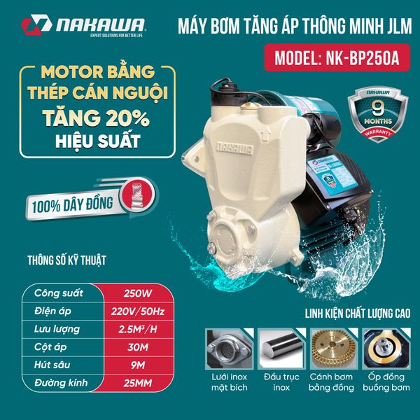 Máy bơm tăng áp thông minh NK-BP250A