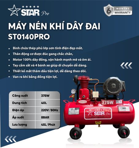 Máy nén khí dây đai STAR ST0140PRO