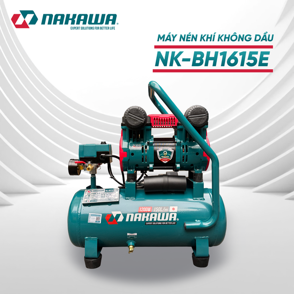 Máy nén khí không dầu, tốc nhanh, siêu êm NK-BH1615E - 15 lít