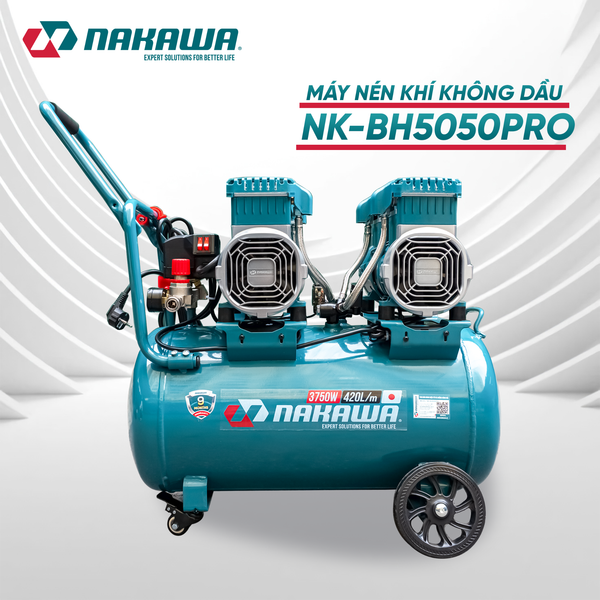 Máy nén khí không dầu, tốc nhanh, siêu êm NK-BH5050PRO - 50 lít