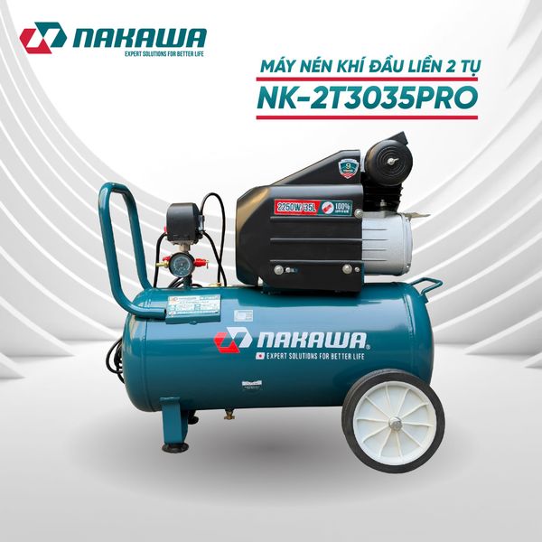 Máy Nén Khí đầu liền 2 tụ NAKAWA NK-2T3035PRO