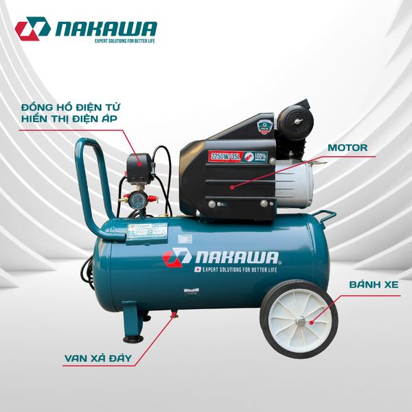 Máy Nén Khí đầu liền 2 tụ NAKAWA NK-2T3035PRO