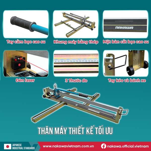 Máy cắt gạch bàn đẩy tay NAKAWA NK-CGB1000