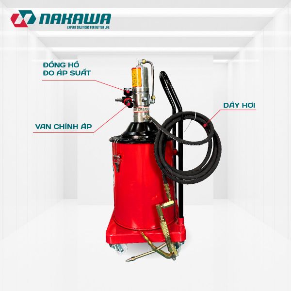 Máy bơm mỡ dùng khí nén NAKAWA BM-25L