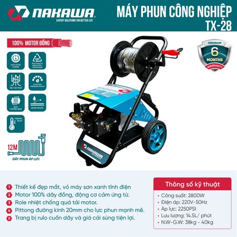 Máy phun áp lực cao công nghiệp Nakawa TX-28