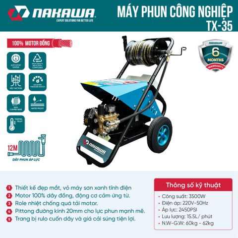 Máy phun áp lực cao công nghiệp Nakawa TX-35