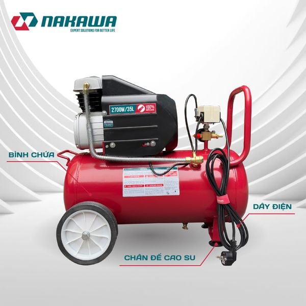 Máy Nén Khí đầu liền 2 tụ NAKAWA NK35PRO
