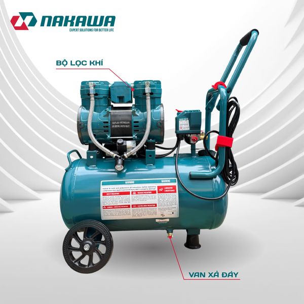 Máy nén khí không dầu, tốc nhanh, siêu êm NK-26H32L - 32 lít
