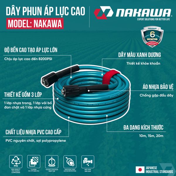 Dây áp lực dùng cho máy phun xách tay NAKAWA
