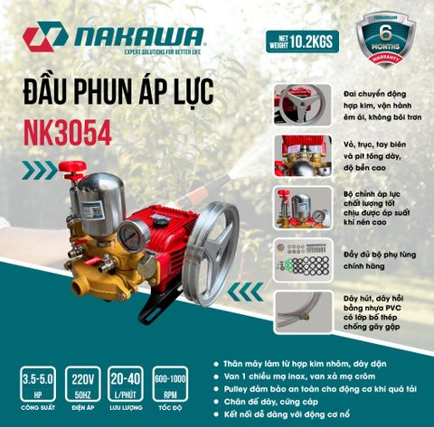 Đầu phun áp lực NAKAWA NK3054