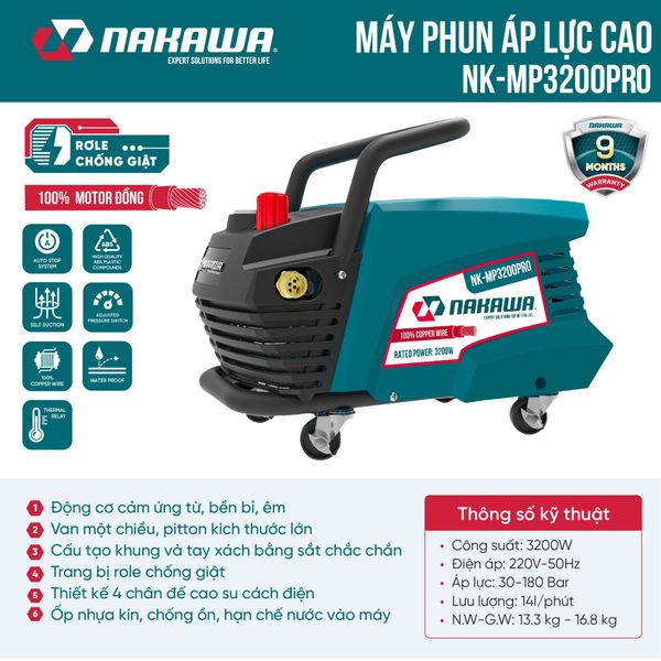 Máy phun áp lực cao NAKAWA NK-MP3200PRO