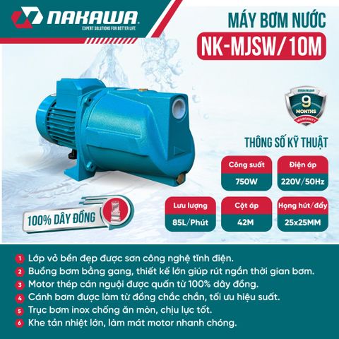 Máy bơm nước chân không NAKAWA NK-MJSW/10M