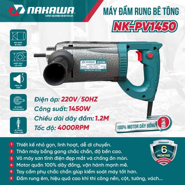 Máy đầm rung bê tông NAKAWA NK-PV1450