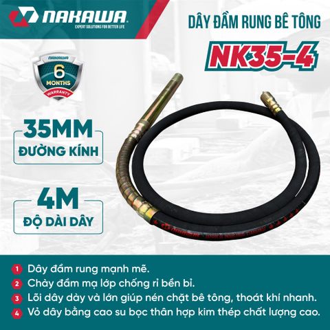 Dây đầm rung bê tông NAKAWA NK35-4