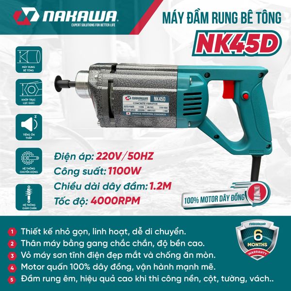Máy đầm rung bê tông NAKAWA NK45D