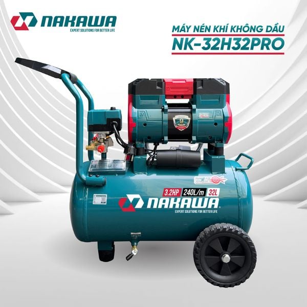 Máy nén khí không dầu, tốc nhanh, siêu êm NK-32H32PRO - 32 lít