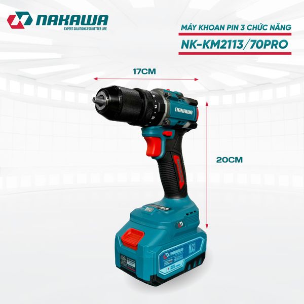 Máy khoan pin 3 chức năng NAKAWA NK-KM2113/70PRO