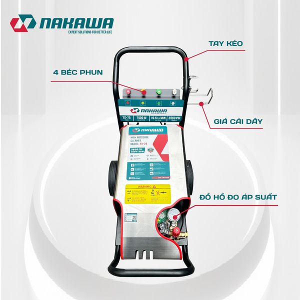 Máy phun áp lực cao công nghiệp Nakawa TX-75