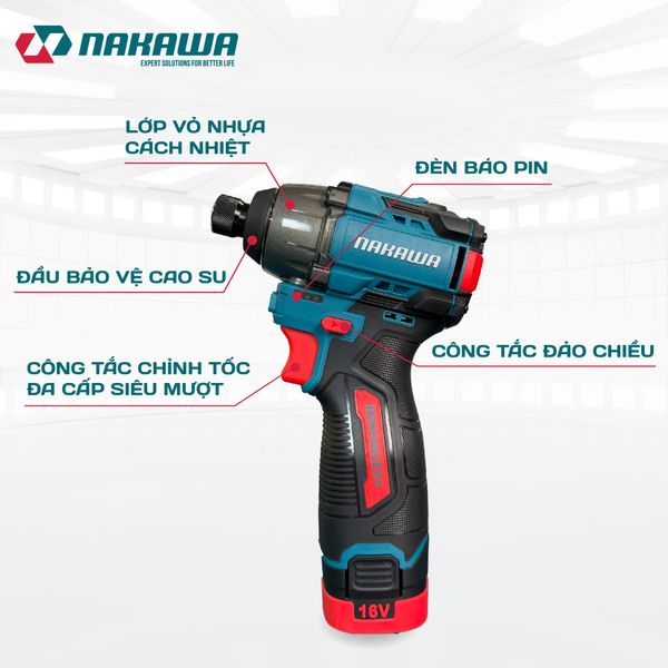 Máy siết vít pin NAKAWA NK-VD16/140PLUS