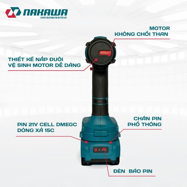 Máy siết bu lông pin NAKAWA NK-BM21/550PRO
