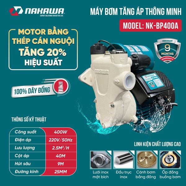 Máy bơm tăng áp thông minh NK-BP400A