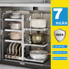 Kệ Bếp Để Xoong Nồi Chảo Nhiều Tầng Inox MARIS Có Thể Điều Chỉnh Độ Cao, Kệ Bếp Inox Đa Năng