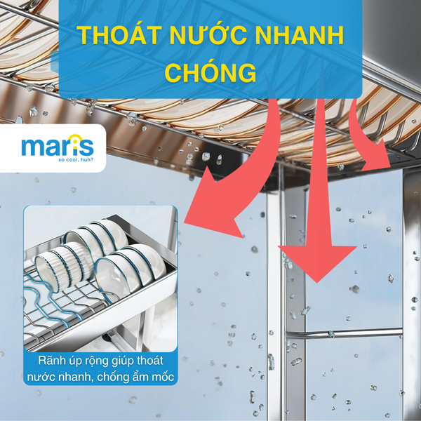 Kệ MARIS Úp Chén Bát Đĩa Trên Bồn Rửa Chén 2 Tầng Inox 304 Bền Bỉ Và Sáng Bóng Tiện Lợi Cho Nhà Bếp