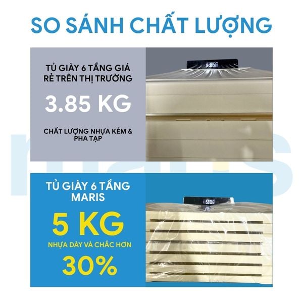 Tủ Giày Gấp Gọn 6-9 Đa Tầng, 12-18 Đôi Cao Cấp Nhựa PP + PET + ABS MARIS Tiết Kiệm Không Gian