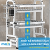 Kệ Nhà Bếp MARIS Kệ Chén Đĩa Đa Năng Inox Có Khay Hứng Nước 2 Tầng 3 Tầng Kèm Phụ Kiện Giá Để Đũa Dao Thớt