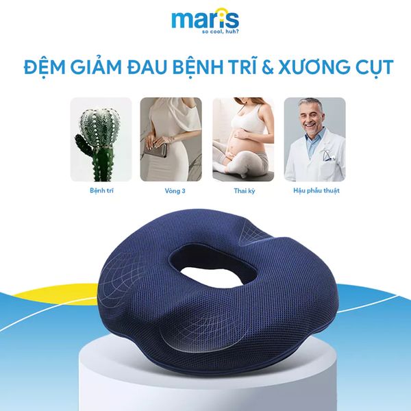 Đệm Ngồi Giảm Đau Bệnh Trĩ & Xương Cụt Maris – Memory Foam Phiên Bản Nâng Cấp