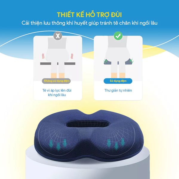 Đệm Ngồi Giảm Đau Bệnh Trĩ & Xương Cụt Maris – Memory Foam Phiên Bản Nâng Cấp