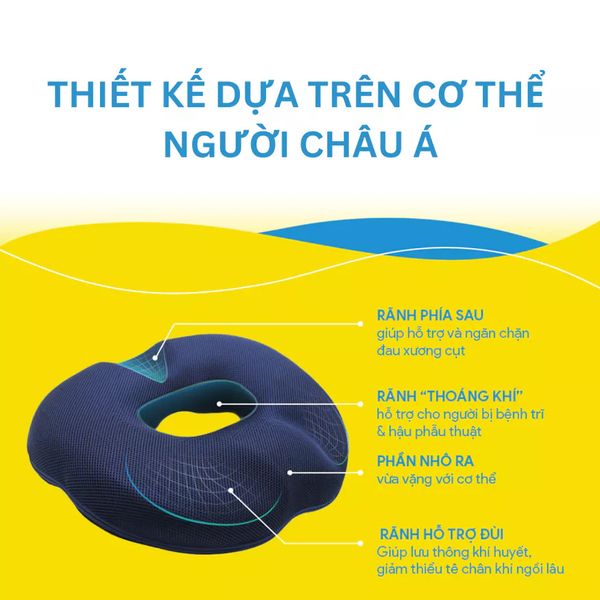 Đệm Ngồi Giảm Đau Bệnh Trĩ & Xương Cụt Maris – Memory Foam Phiên Bản Nâng Cấp