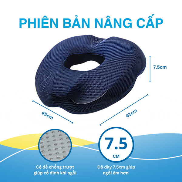 Đệm Ngồi Giảm Đau Bệnh Trĩ & Xương Cụt Maris – Memory Foam Phiên Bản Nâng Cấp