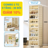 Tủ Giày Gấp Gọn 6-9 Đa Tầng, 12-18 Đôi Cao Cấp Nhựa PP + PET + ABS MARIS Tiết Kiệm Không Gian