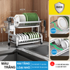 Kệ Nhà Bếp MARIS Kệ Chén Đĩa Đa Năng Inox Có Khay Hứng Nước 2 Tầng 3 Tầng Kèm Phụ Kiện Giá Để Đũa Dao Thớt