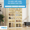 Tủ Giày Gấp Gọn 6-9 Đa Tầng, 12-18 Đôi Cao Cấp Nhựa PP + PET + ABS MARIS Tiết Kiệm Không Gian